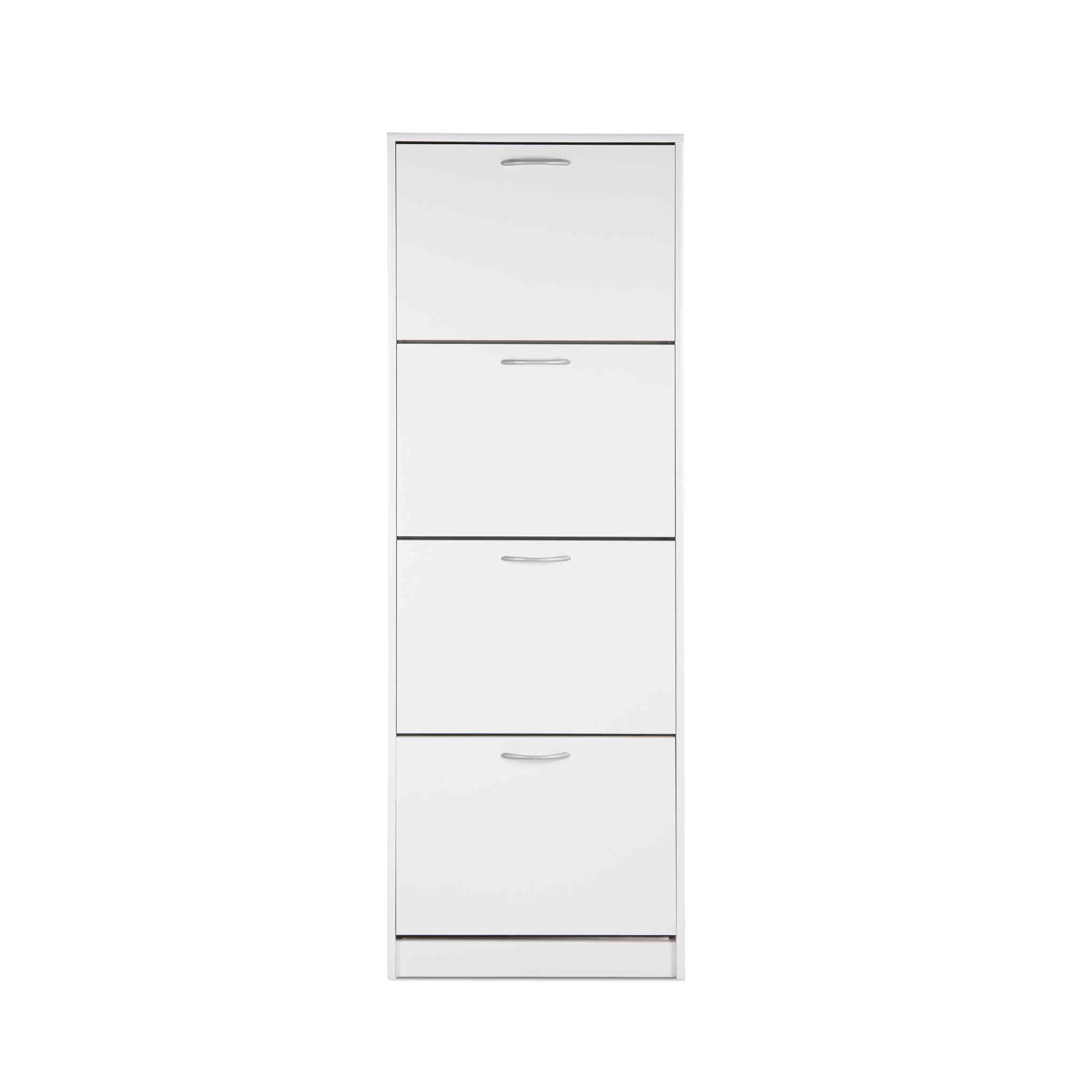 Meuble à chaussures 4 tiroirs en bois coloris blanc - MC7042