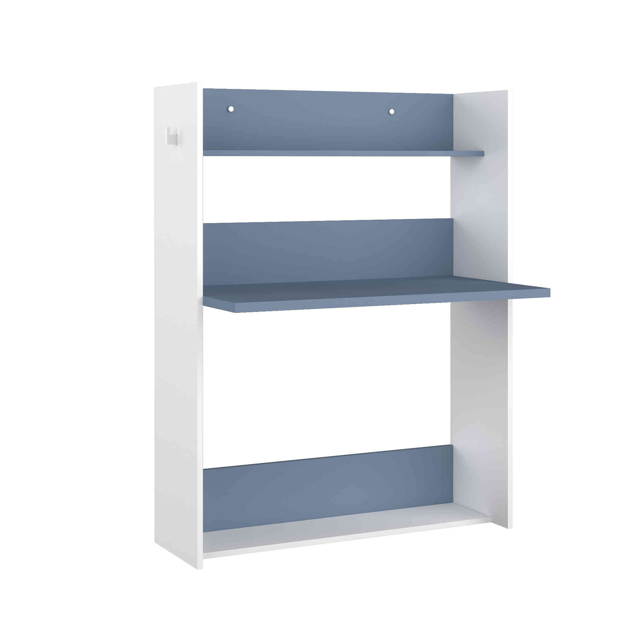 Bureau enfant à paroi en bois blanc et bleu - BU9017