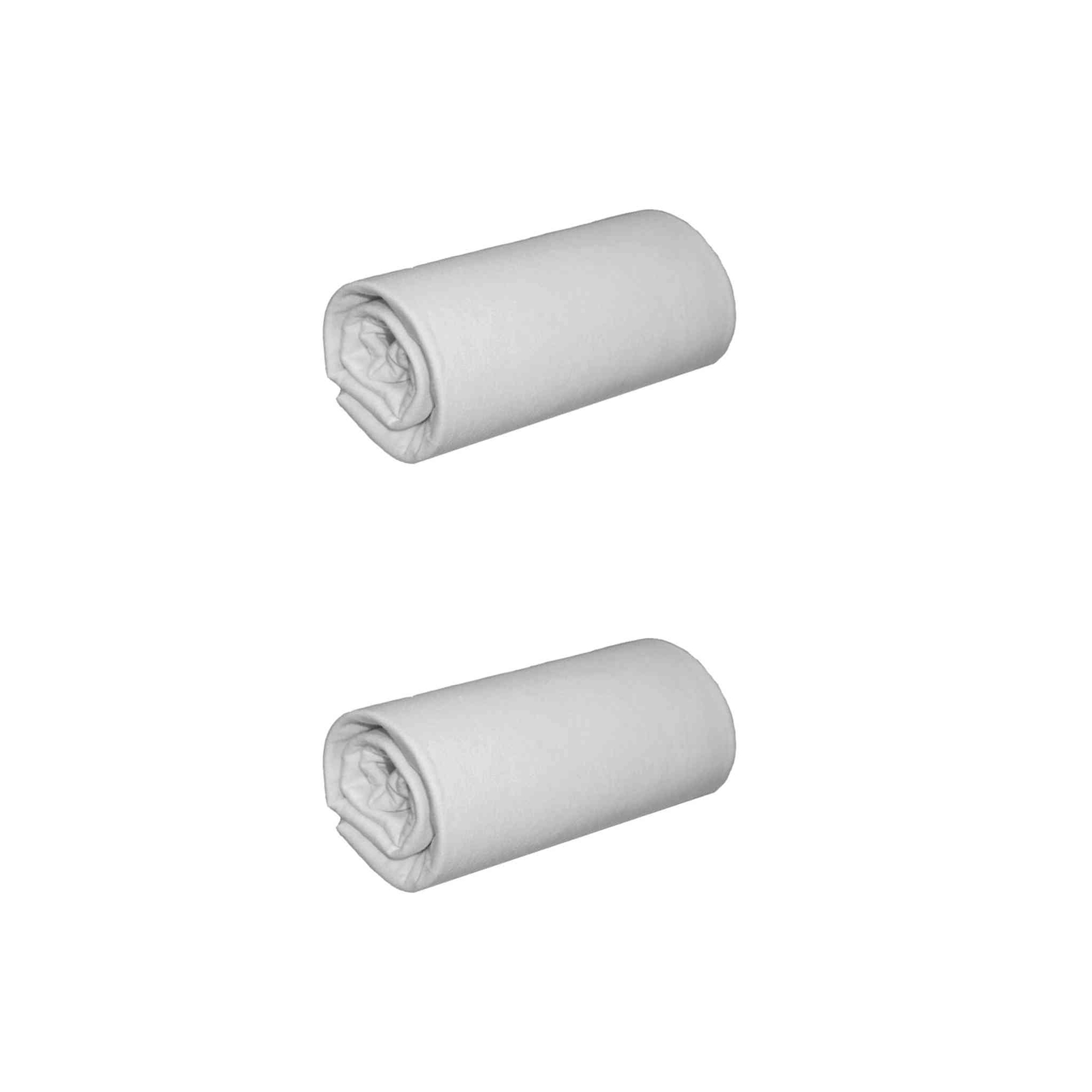 Lot de 2 draps housses jersey gris bonnet 30 cm 100% coton biologique 70/80x190/200