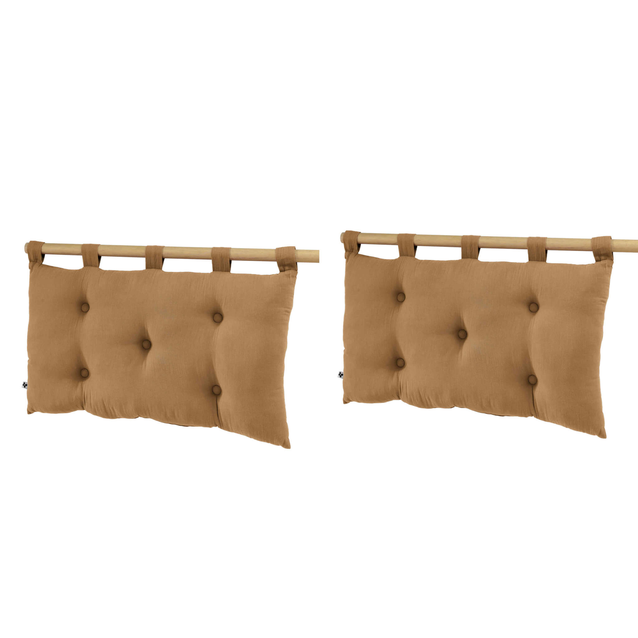 Lot de 2 têtes de lit à suspendre double gaze 50x80 cm marron