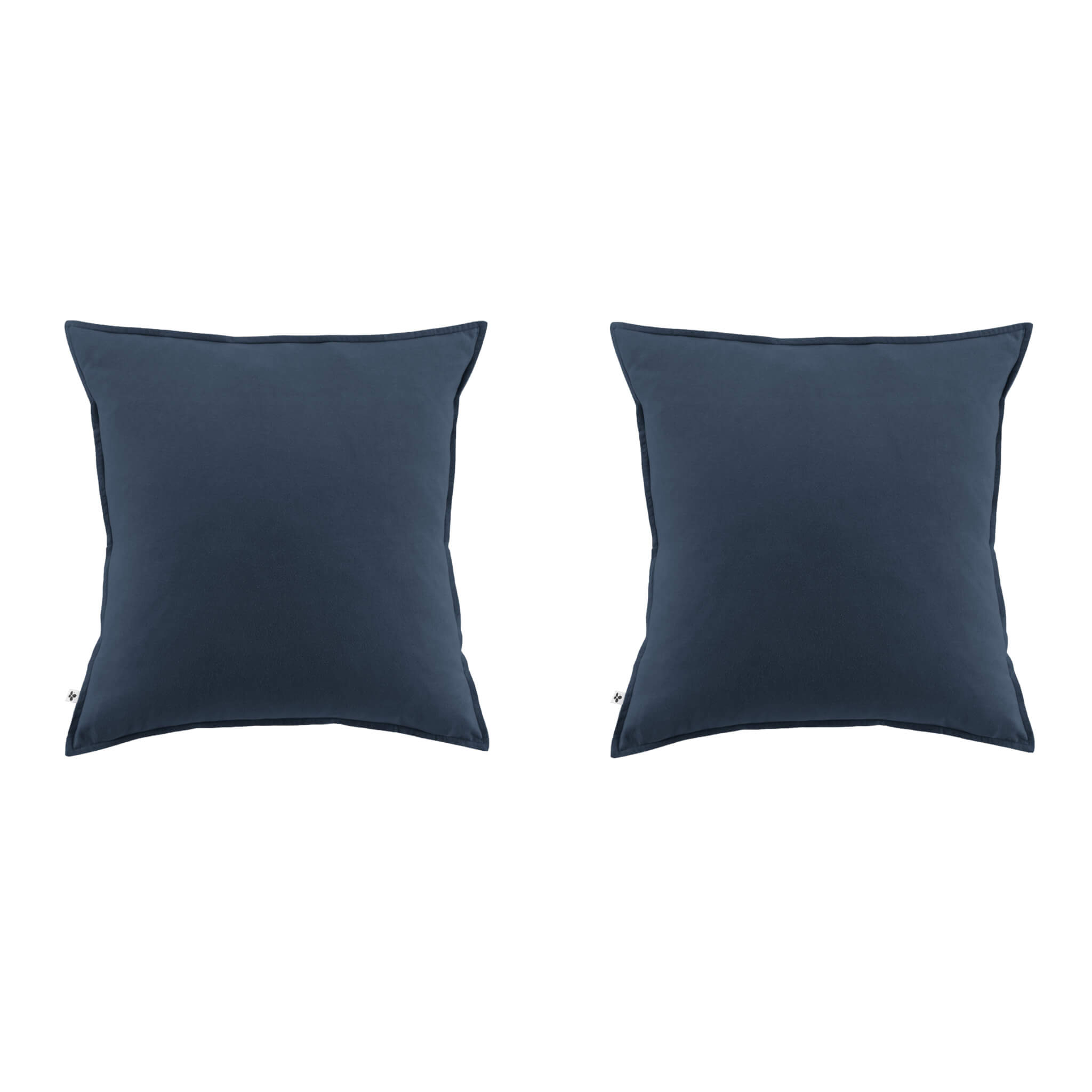 Lot de 2 taies d'oreiller flanelle marine 50x70 cm