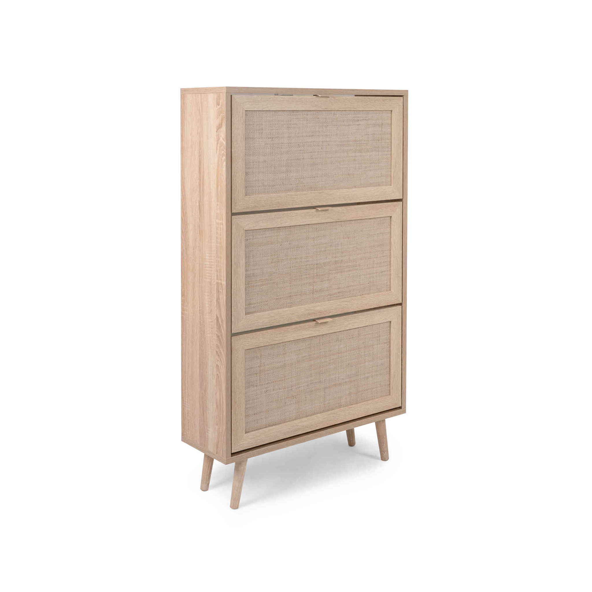 Meuble à chaussures 3 tiroirs imprimé cannage - MC7073