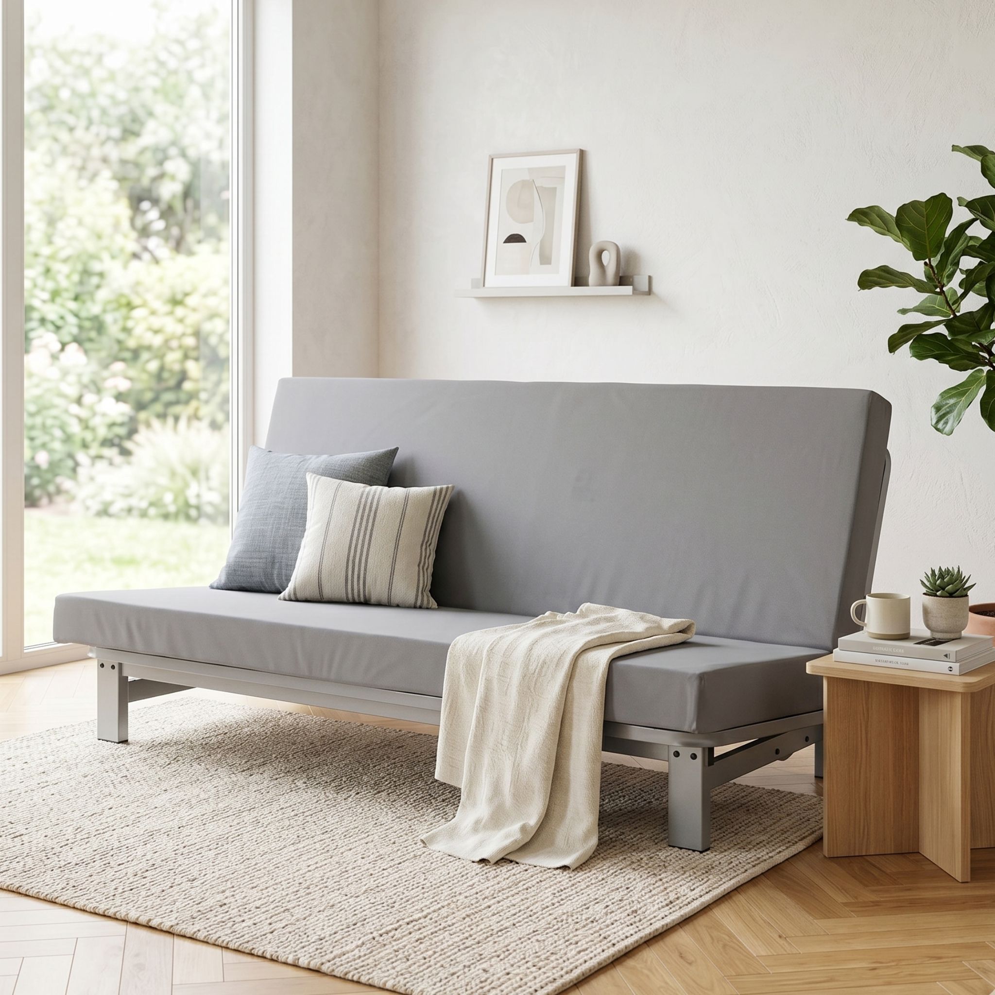 Ensemble banquette clic-clac avec matelas 130x190 cm Terre de Nuit L’Astucieux