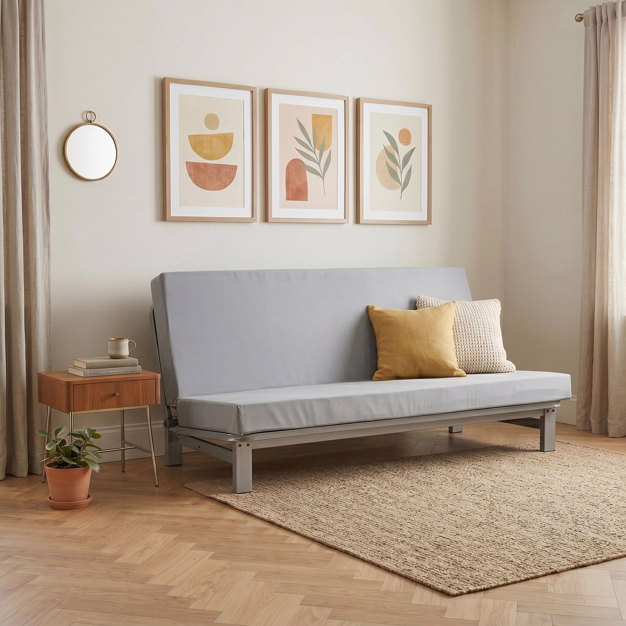 Ensemble banquette clic-clac avec matelas 130x190 cm Terre de Nuit Le Fameux
