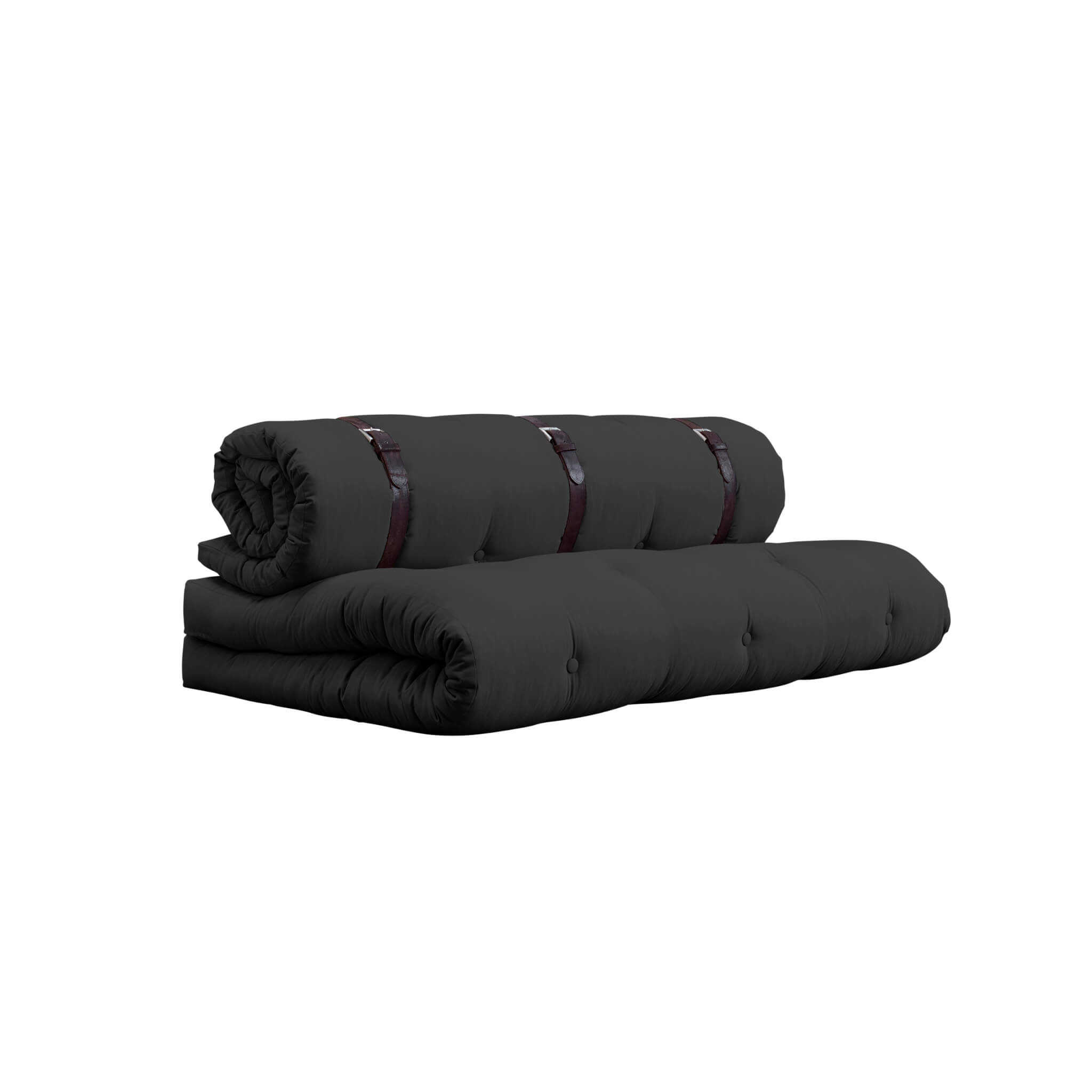 Matelas futon et fauteuil 2 en 1 BUCKLE-UP 140x200 anthracite