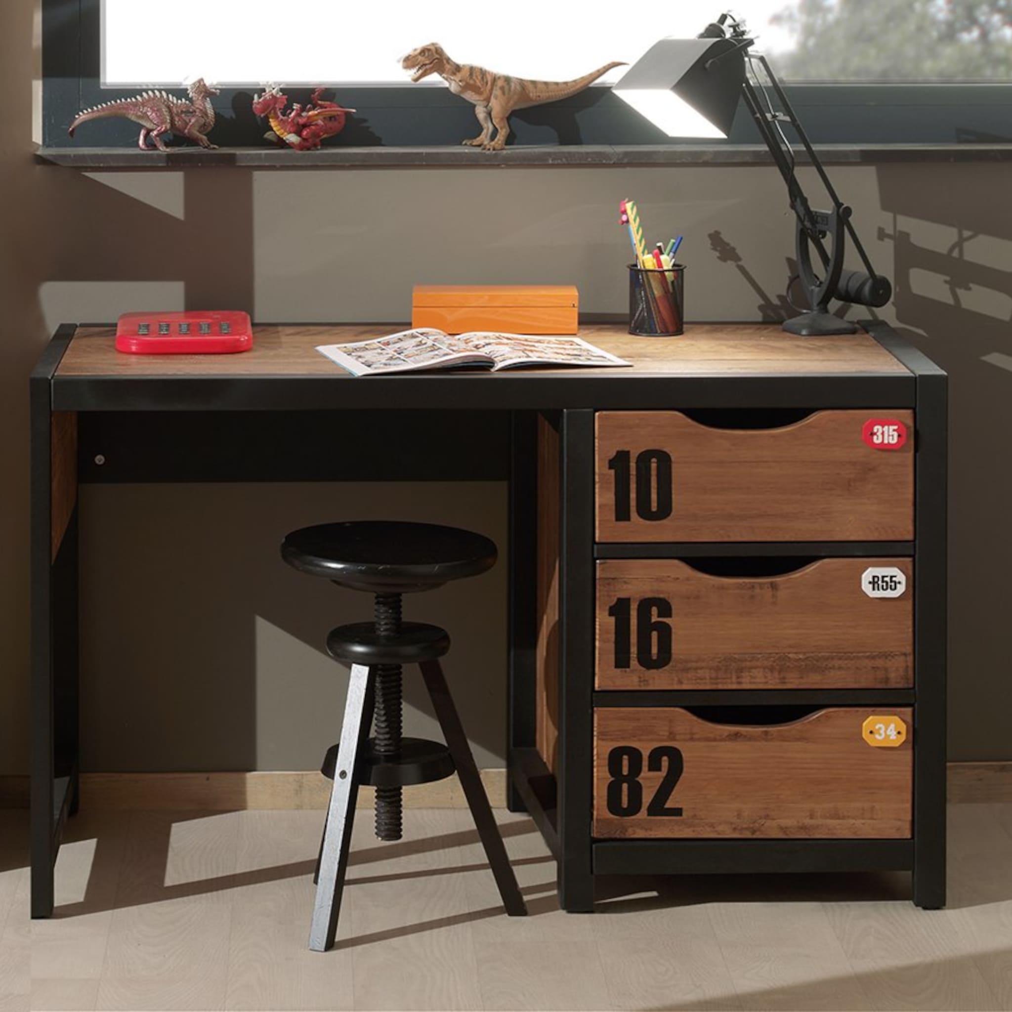 Bureau en bois massif foncé - BU2000