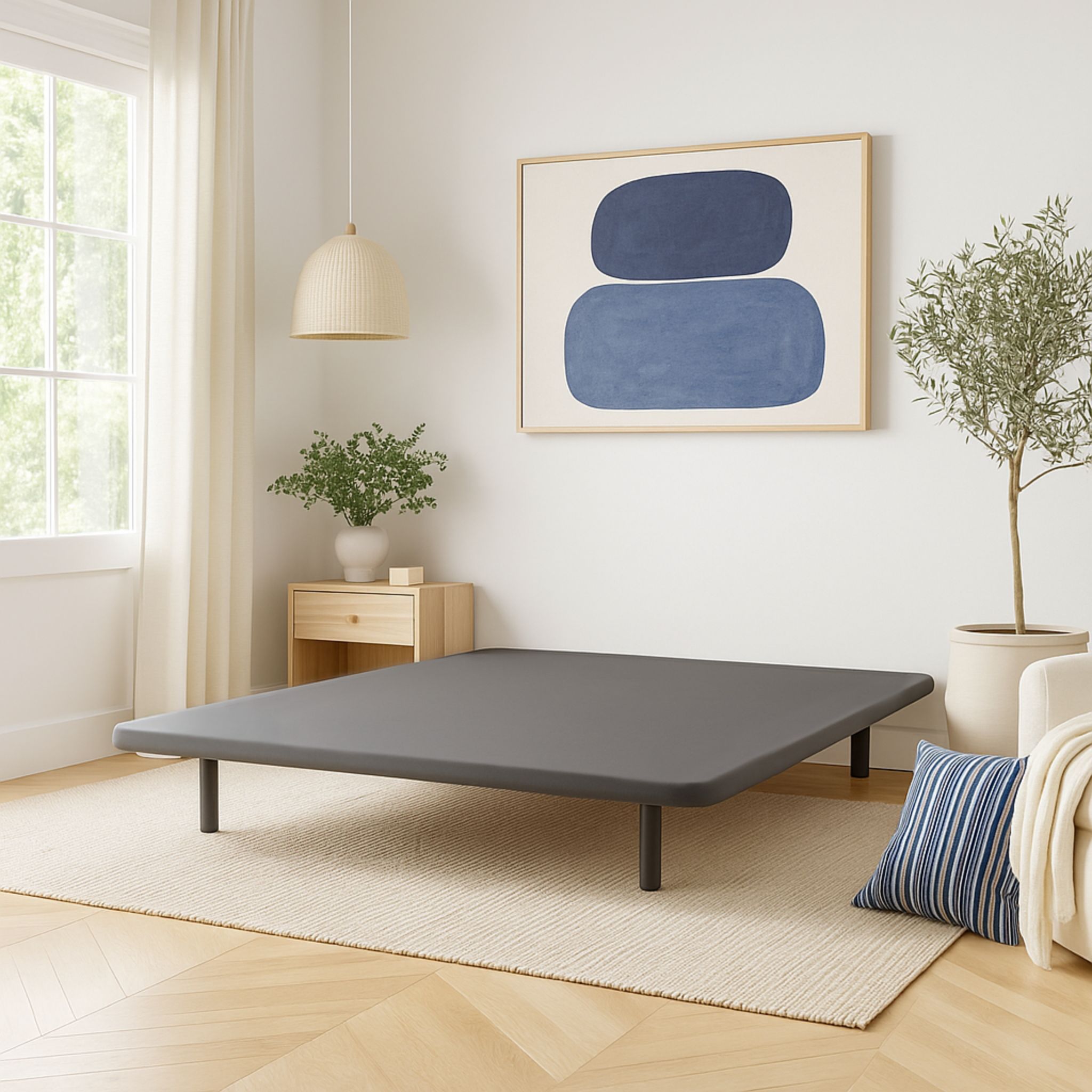 Cache-sommier 90x190 anthracite jersey pour cadre à lattes