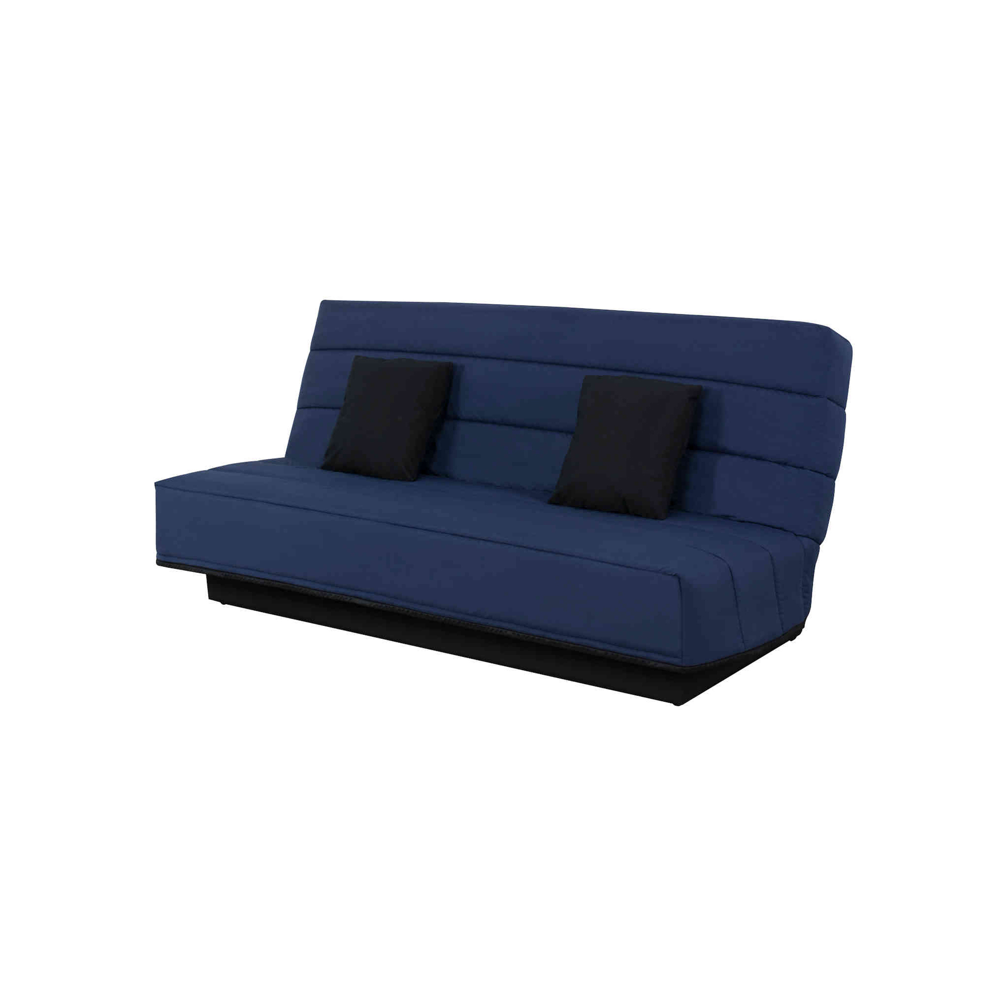 Banquette clic-clac unie avec housse bleu marine + 2 coussins - CC10003