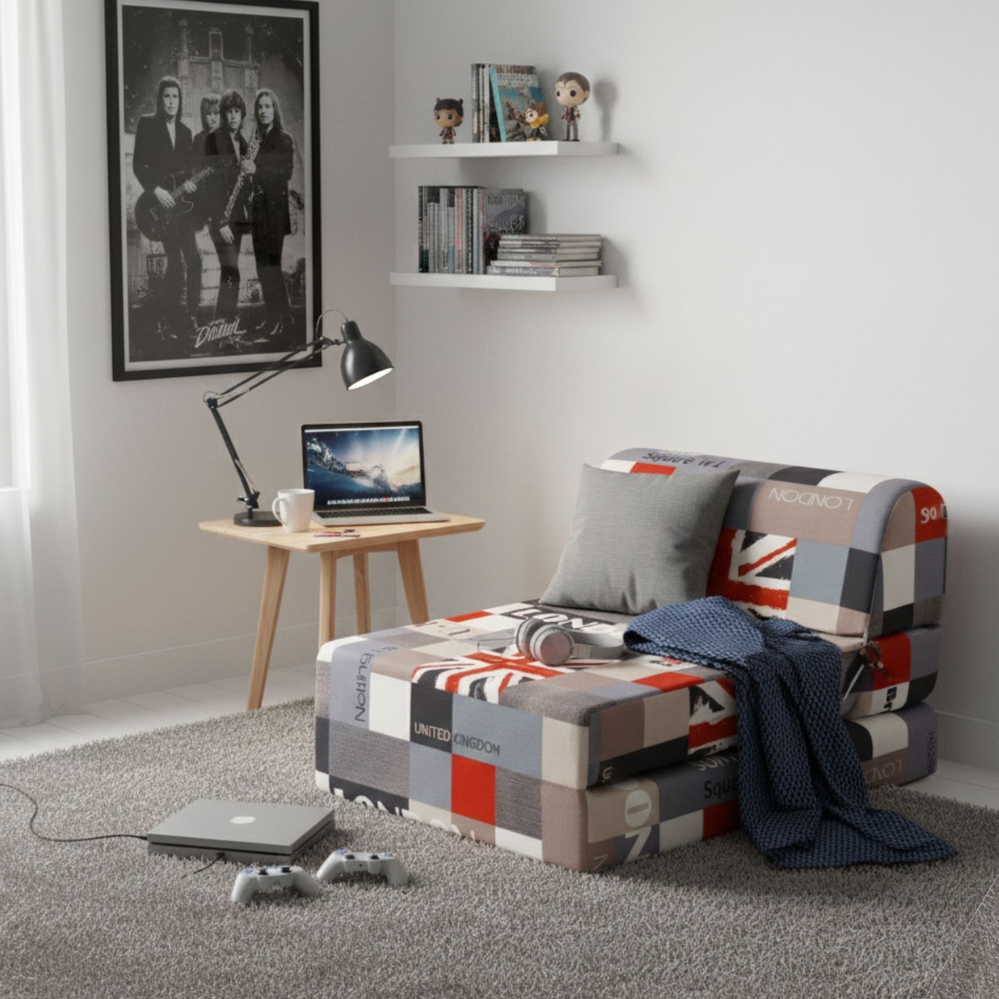 Chauffeuse convertible 1 place en mousse London - Terre de Nuit