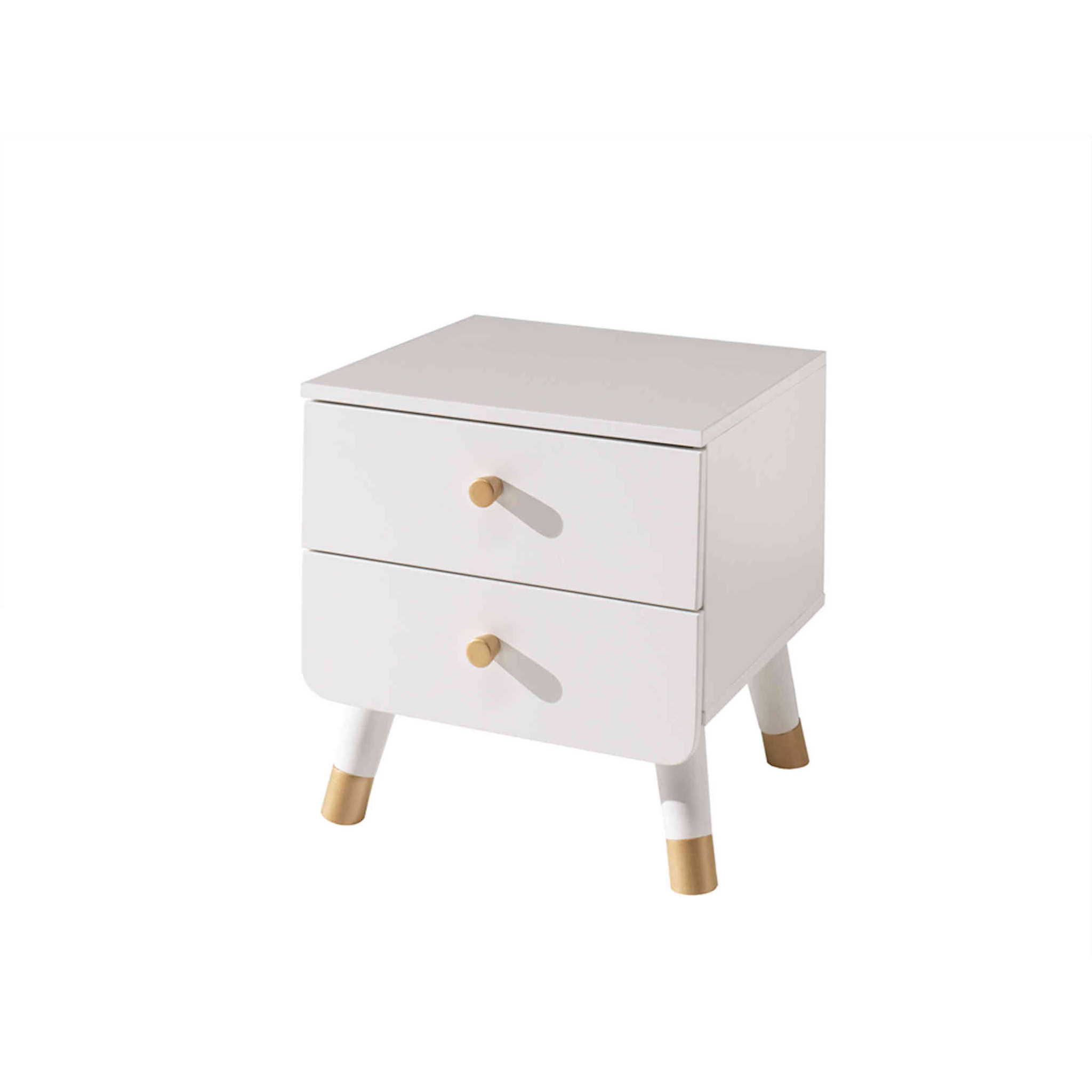 Chevet enfant 2 tiroirs en bois massif blanc - CH2031