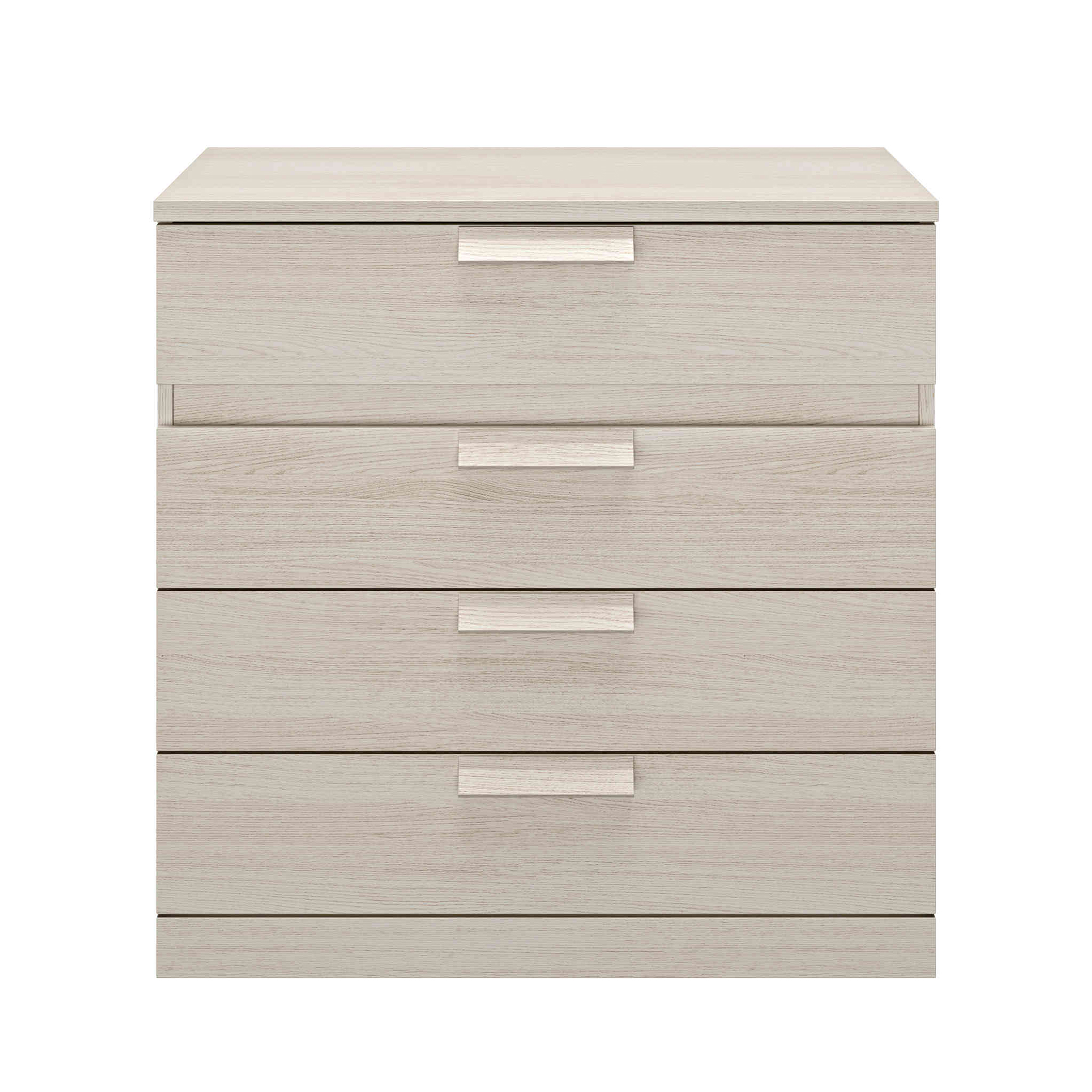 Commode 4 tiroirs imitation bois clair - CO5030