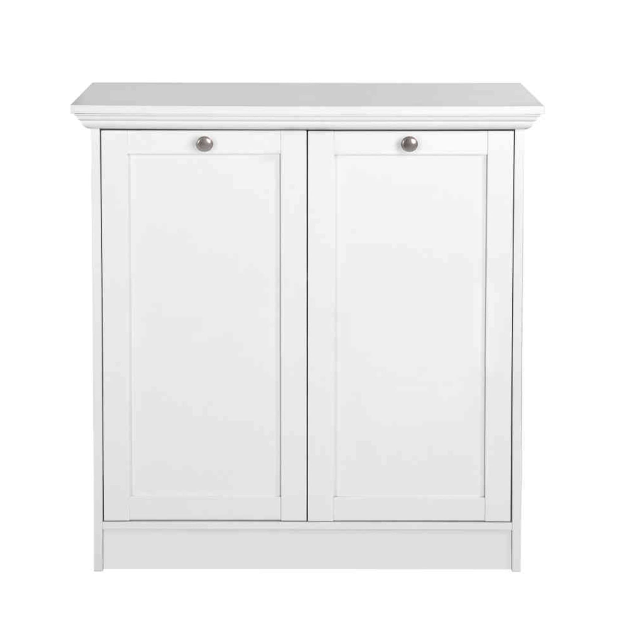 Commode 2 portes en bois coloris blanc - CO7004