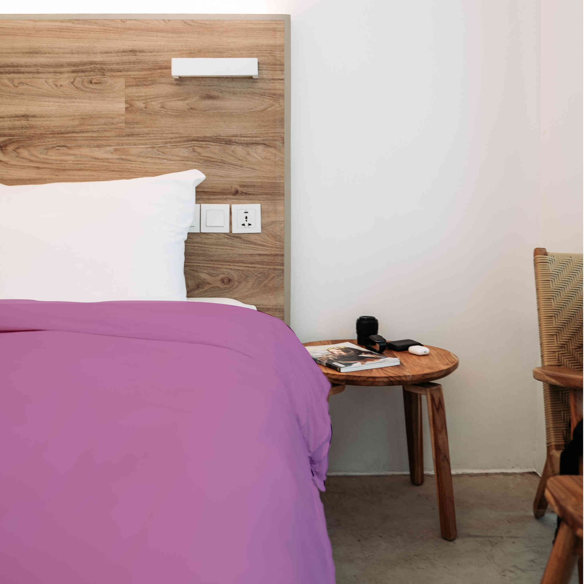 Housse de couette 100% coton violine 260x240 cm - Tradilinge