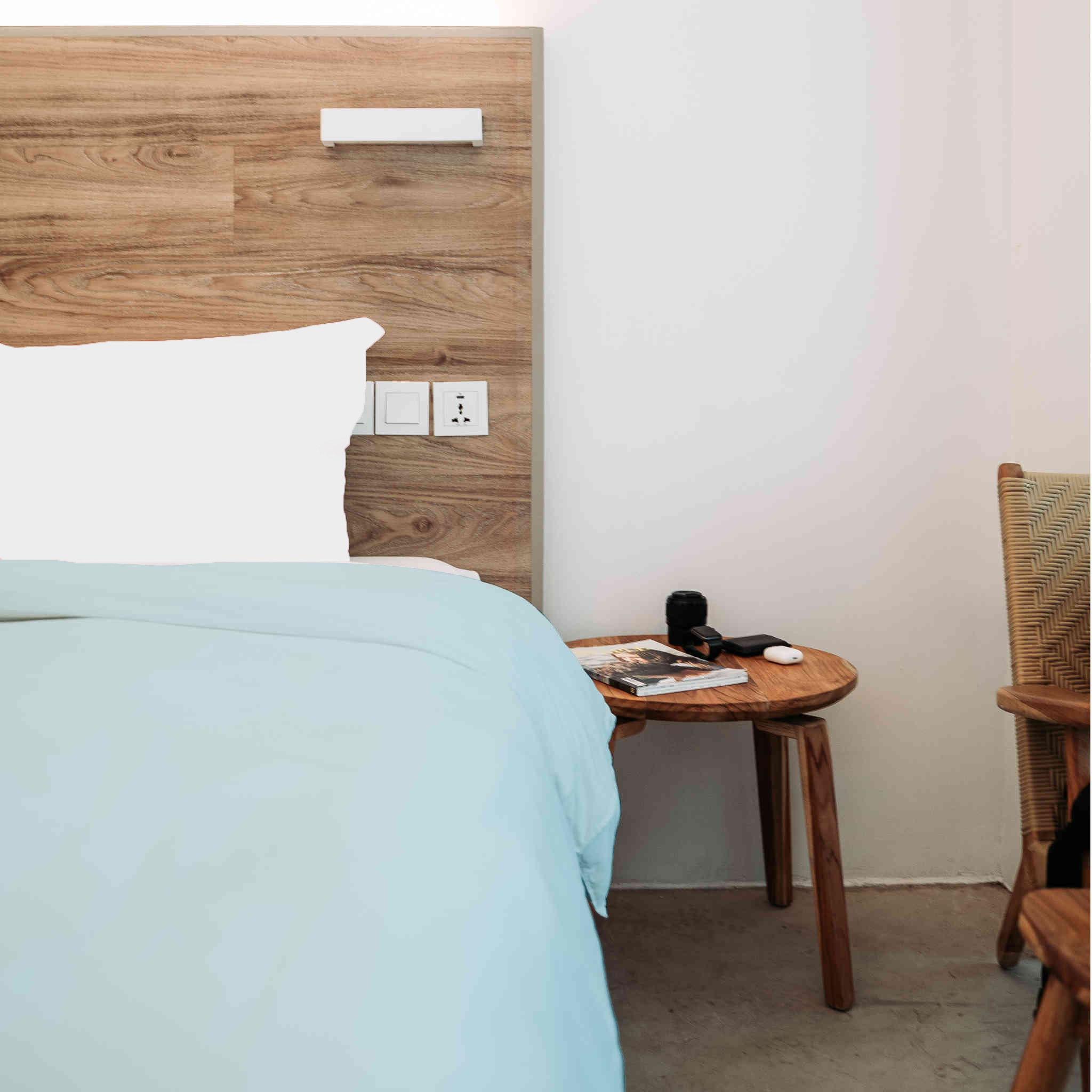 Housse de couette 100% coton céleste 140x200 cm - Tradilinge