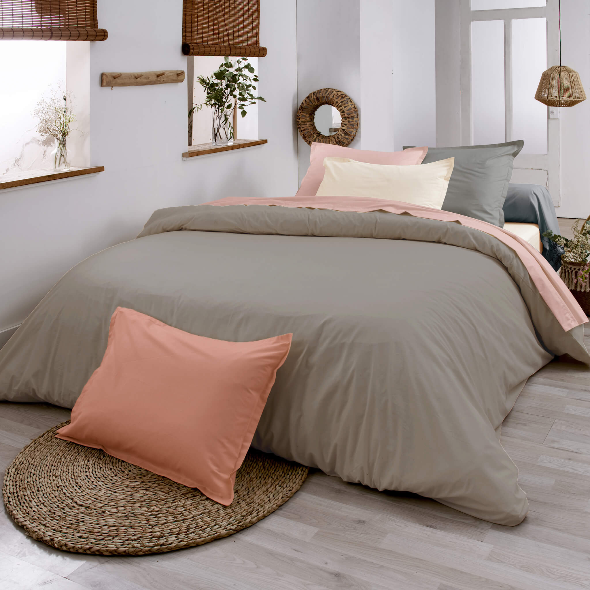 Housse de couette 100% coton biologique bronze 140x200 cm - Tradilinge