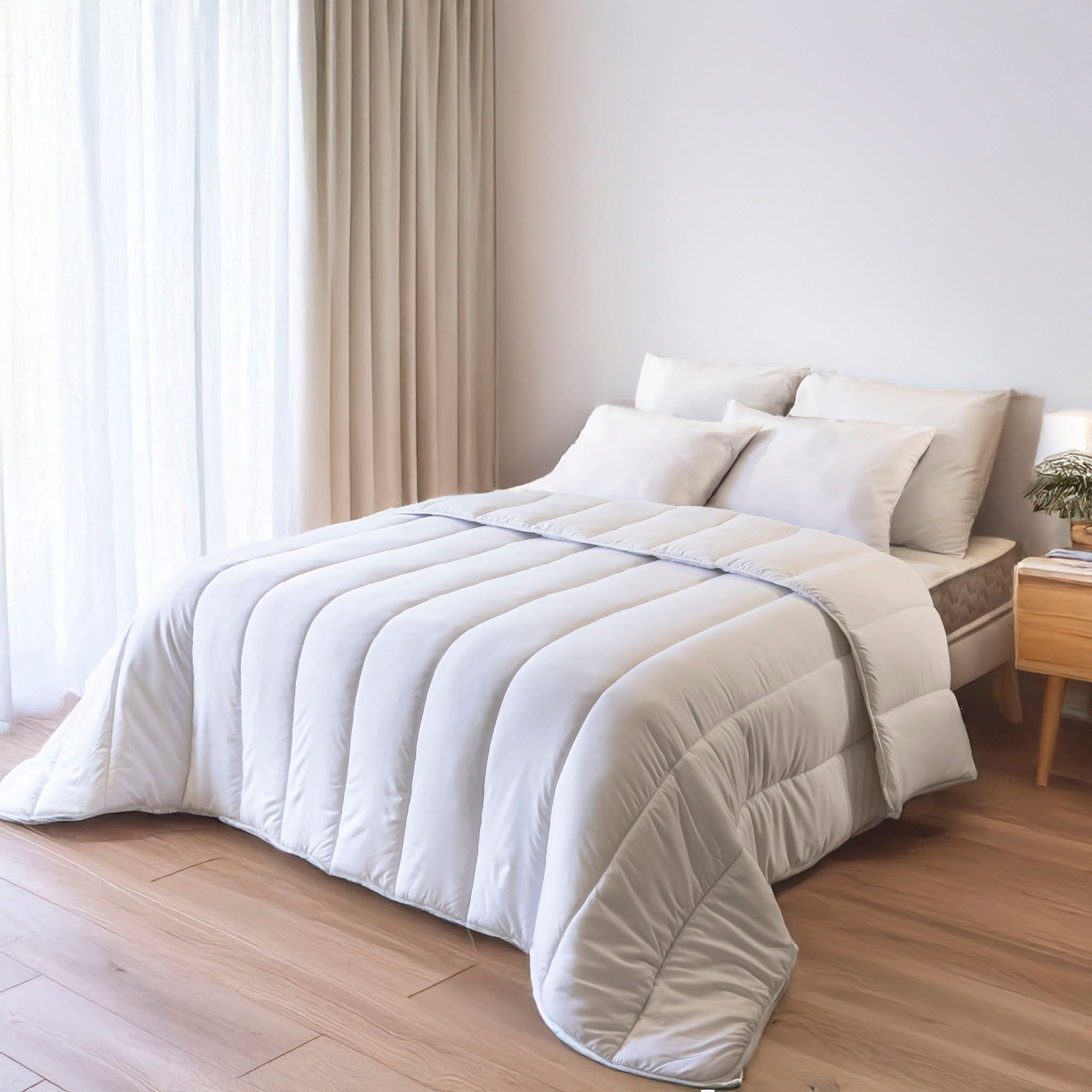 Couette chaude hiver 500gr/m² anti-acariens et anti-bactériens 140x200 cm