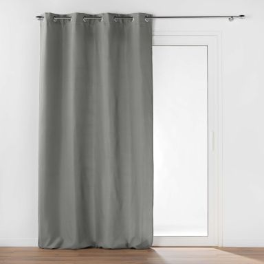 Rideaux à œillets isolant gris 135x260