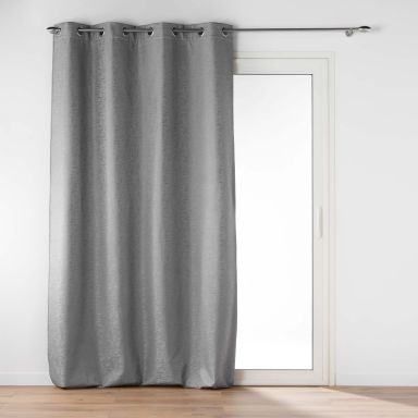 Rideaux à œillets isolant jacquard gris 140x260
