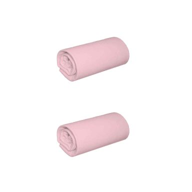 Lot de 2 draps housses jersey rose thé bonnet 30 cm
