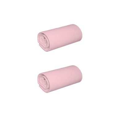 Lot de 2 draps housse jersey rose thé bonnet 40 cm