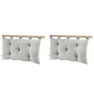 Lot de 2 têtes de lit à suspendre double gaze 50x80 cm gris