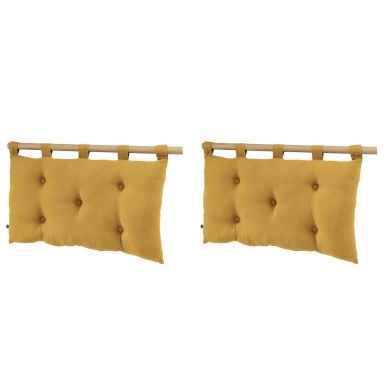Lot de 2 têtes de lit à suspendre double gaze 50x80 cm jaune