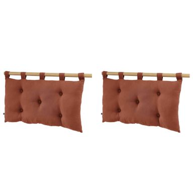 Lot de 2 têtes de lit à suspendre double gaze 50x80 cm orange