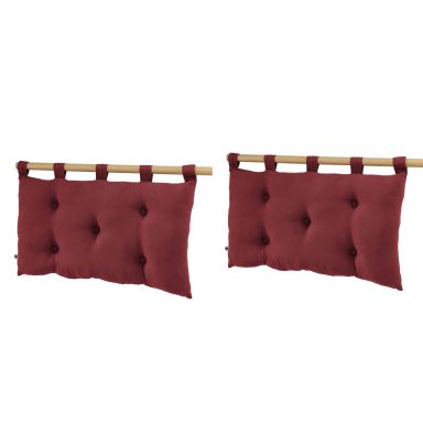 Lot de 2 têtes de lit à suspendre double gaze 50x80 cm bordeaux