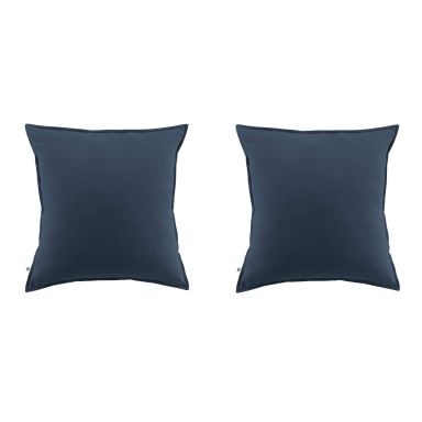 Lot de 2 taies d'oreiller flanelle marine 50x70 cm