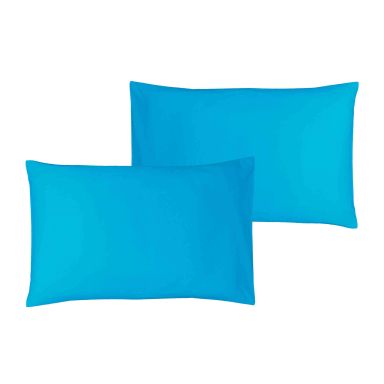 Lot de 2 taies d'oreiller bébé coton bio bleu 40x60