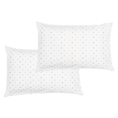 Lot de 2 taies d'oreiller bébé coton  mini étoiles 40x60 cm