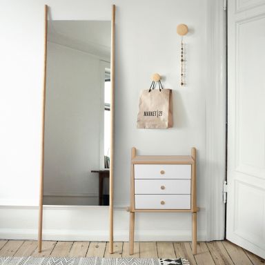 Chevet 3 tiroirs en bois massif blanc - CH0024