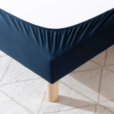  Cache sommier coton jersey marine ambiance zoom