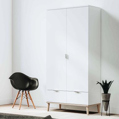 Armoire 2 portes 2 tiroirs blanc - AR7781