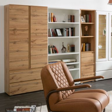 Armoire deux portes deux tiroirs blanche