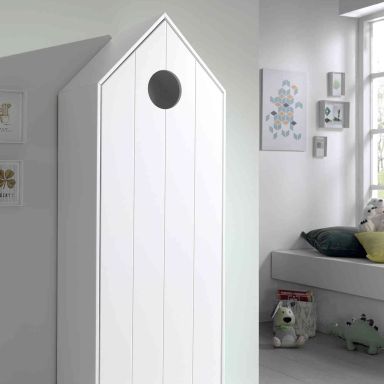 Armoire cabane blanc