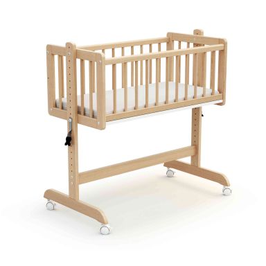 Berceau cododo en bois hêtre verni réglable en hauteur 40x80 