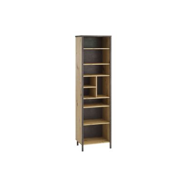 Bibliothèque haute 9 cases en bois imitation chêne clair - BI13001-1