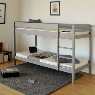 Lit superposé en bois 90x190 gris - LT14040