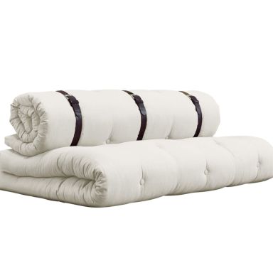 Matelas futon 140x200 et fauteuil 2 en 1 BUCKLE-UP écru