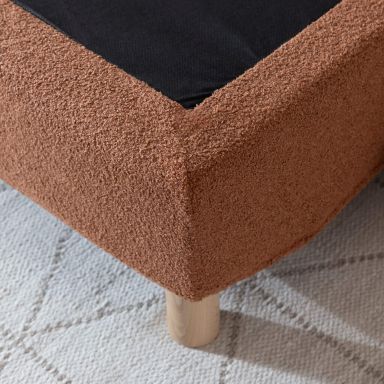 Cache-sommier bouclette intégral terracotta 90x190
