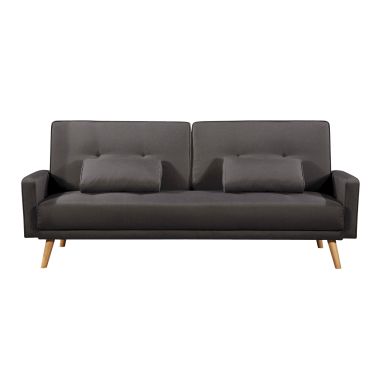Canapé convertible droit scandinave 3 places en tissu anthracite - CA00001
