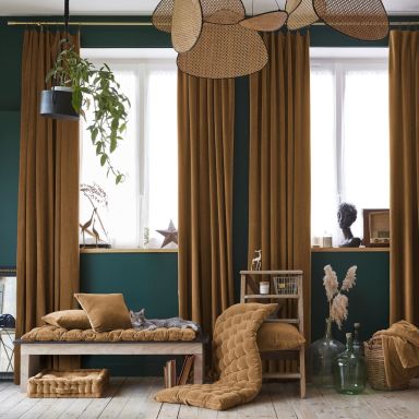 Rideau velours Camel 140x270 cm