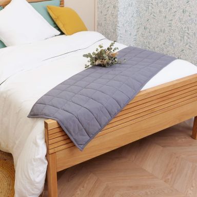Chemin de lit matelassé jersey anthracite