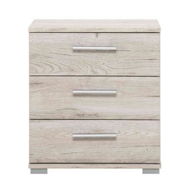 Chevet 3 tiroirs en bois (fond blanc)