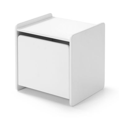 Chevet 1 porte enfant blanc laqué