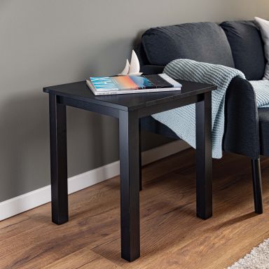 Table de chevet en bois massif noir - CH12116