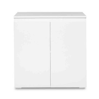 Commode en bois blanc 2 portes (fond blanc)