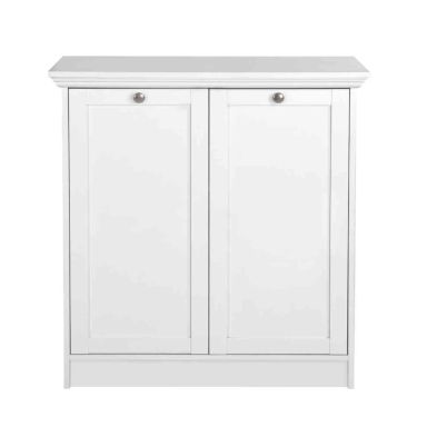 Commode en bois blanc deux tiroirs