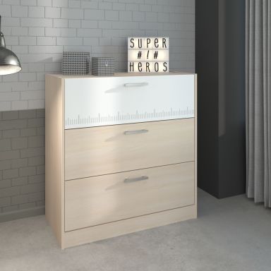 Commode avec 3 tiroirs bicolore PIA